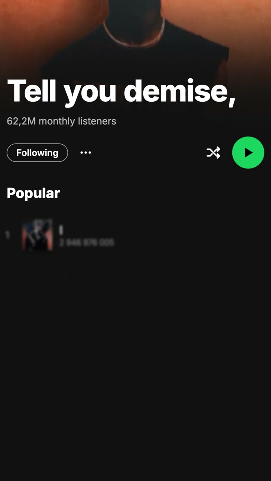 Spotify artist page